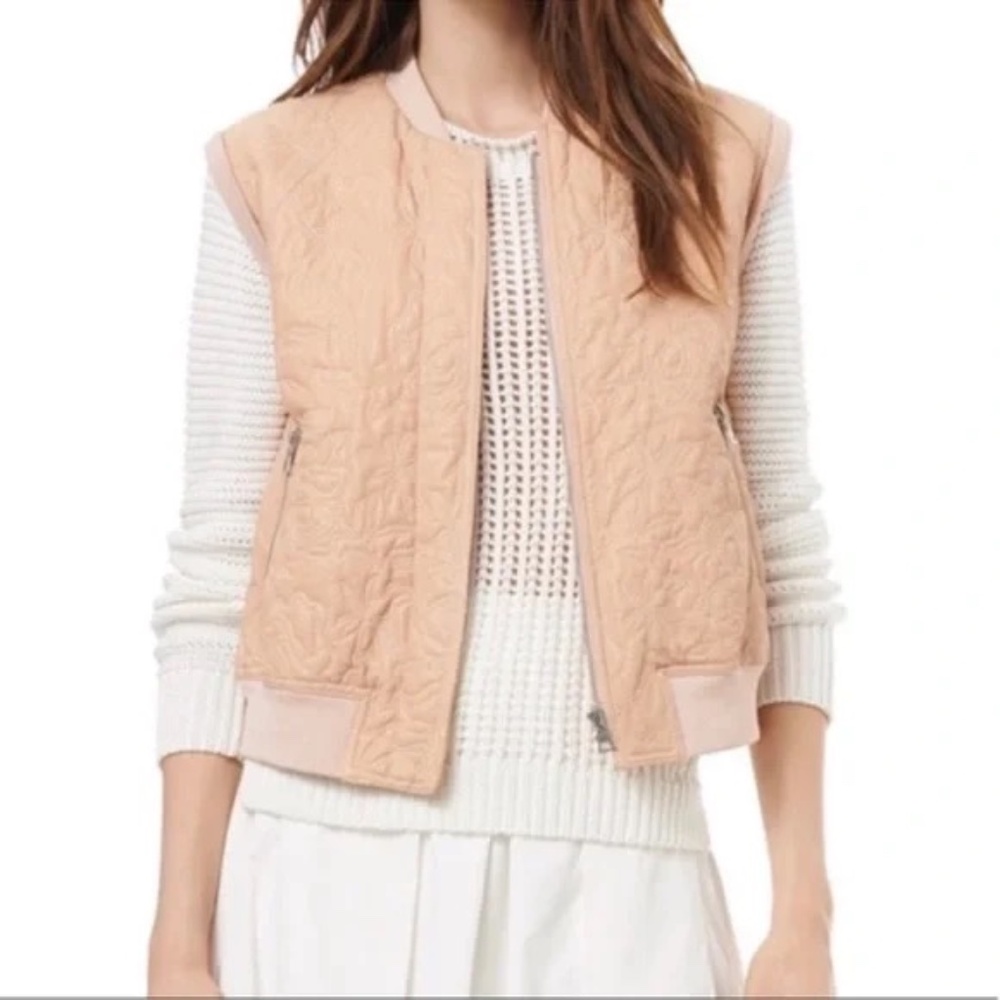 REBECCA TAYLOR QUILTED LAMBSKIN LEATHER VEST, SZ 4